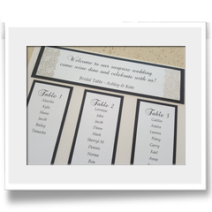 Hand Crafted Table Seating Plan with silver embossed trim